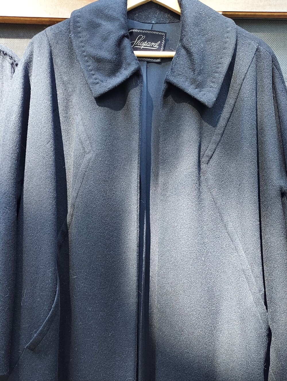 Vintage 50s Black Wool Clutch Coat - Picture 7 of 9